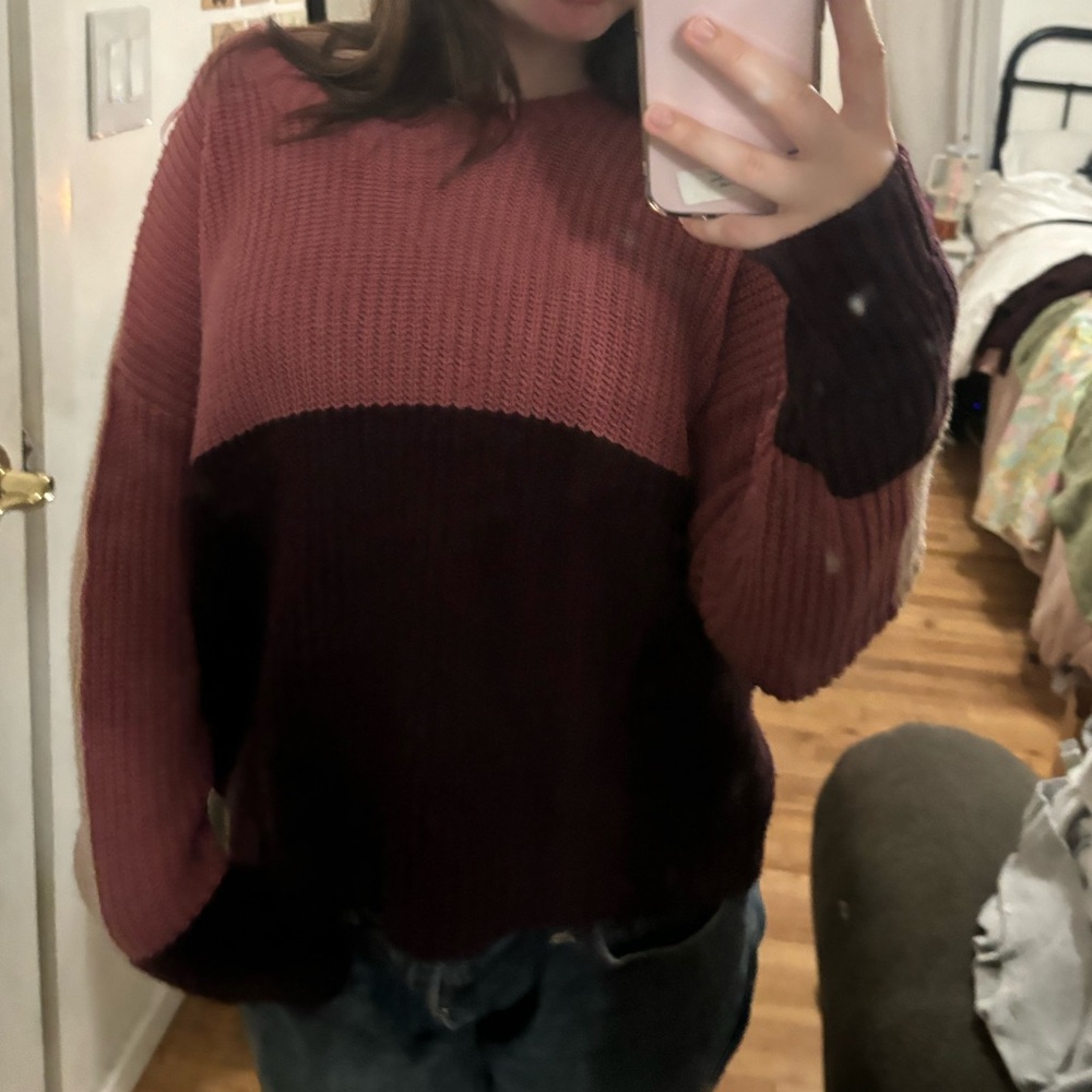Pink Color-block sweater